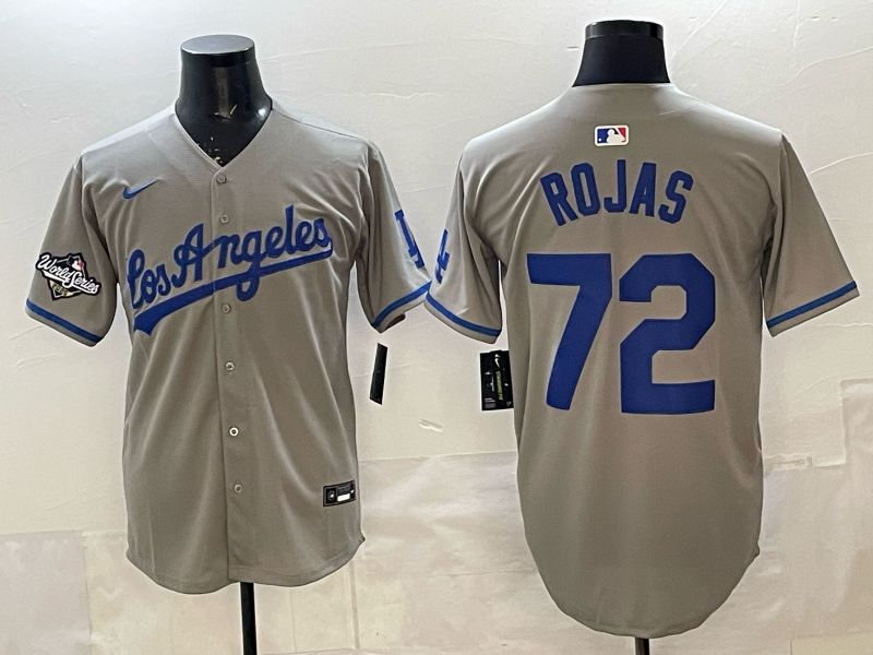 Men 2025 Los Angeles Dodgers #72 Rojas Grey Game Nike MLB Jersey style 0011->los angeles dodgers->MLB Jersey